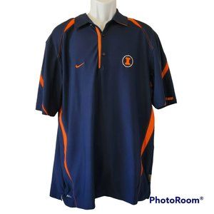 Nike Dri-Fit Men's Large University of Illinois Performance Polo Shirt EUC